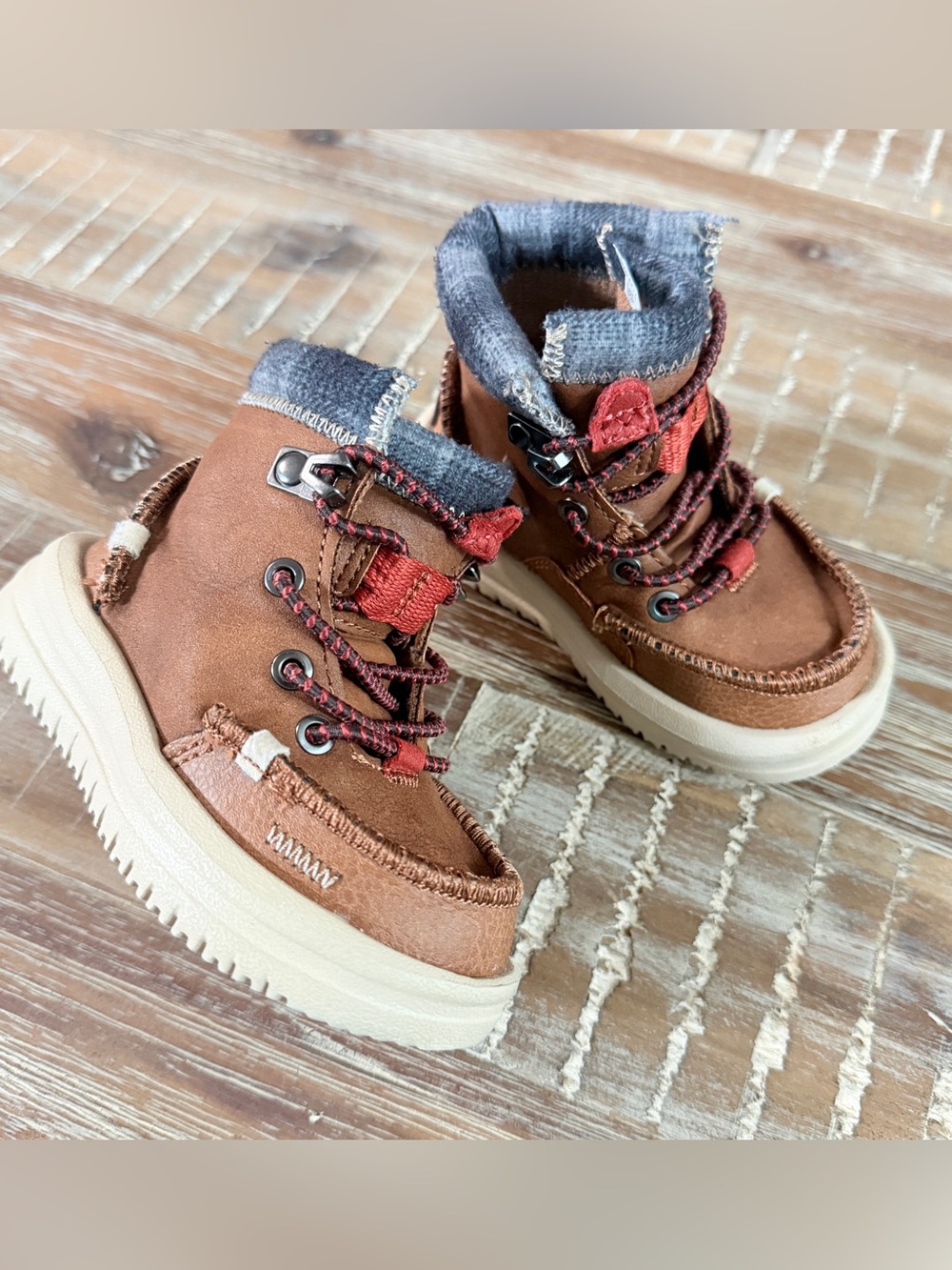 Hey Dude Bradley T Classic Cognac Toddler Boots Size C5 Like New